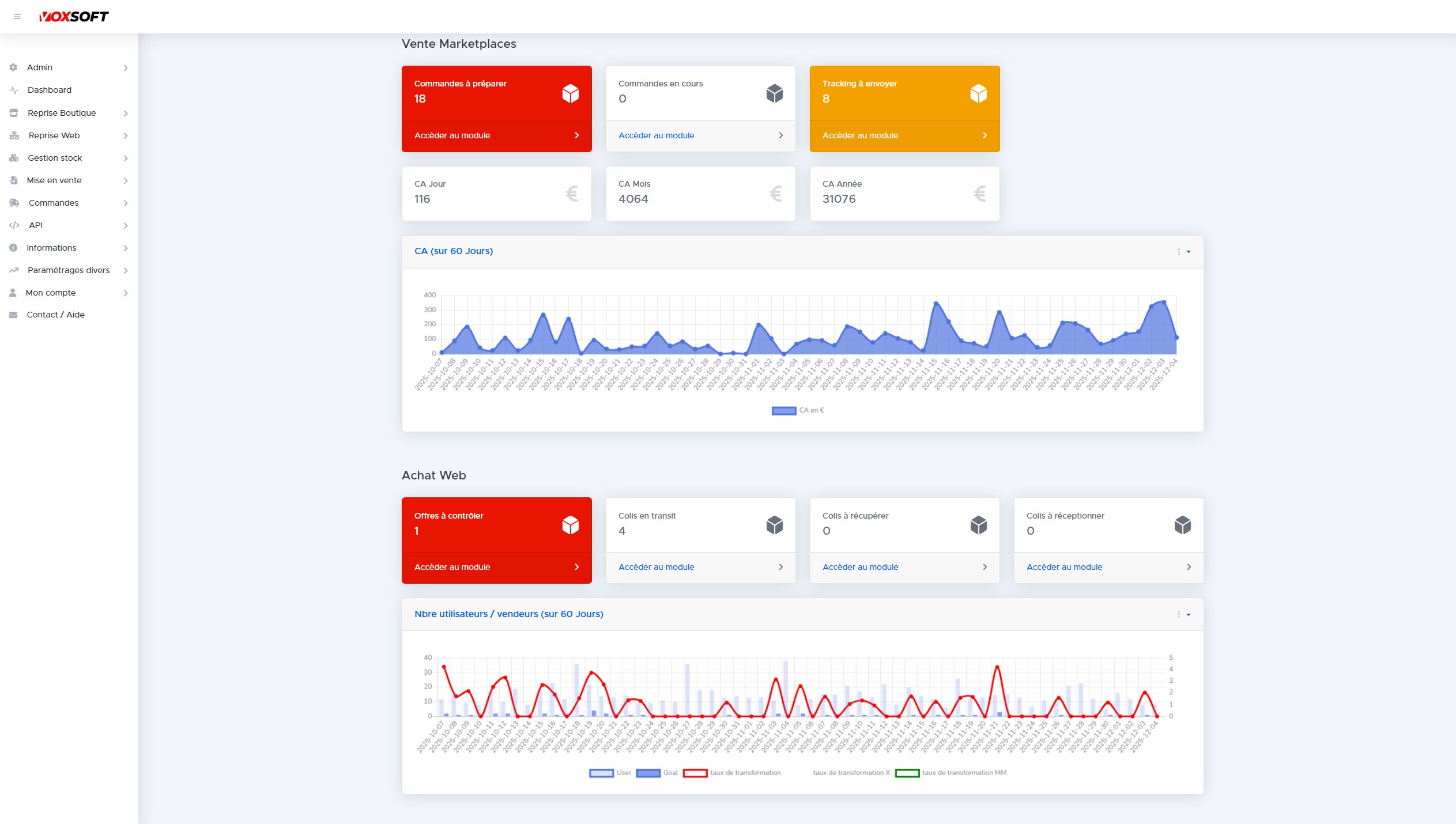 Paramétrage des taux de reprise dans le logiciel d'argus jeux vidéo VoxSoft.