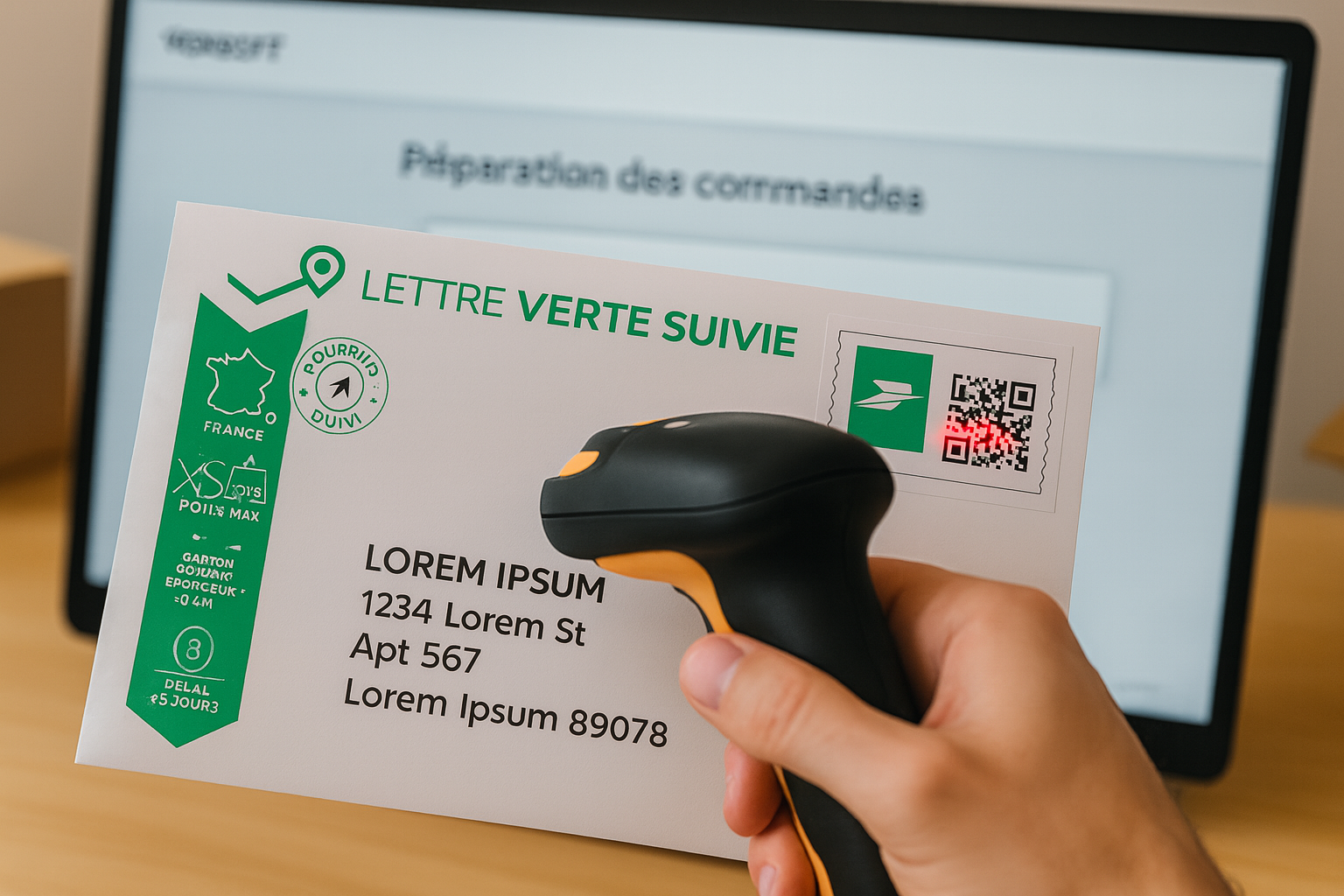 Scan du QR code sur une lettre suivie.
